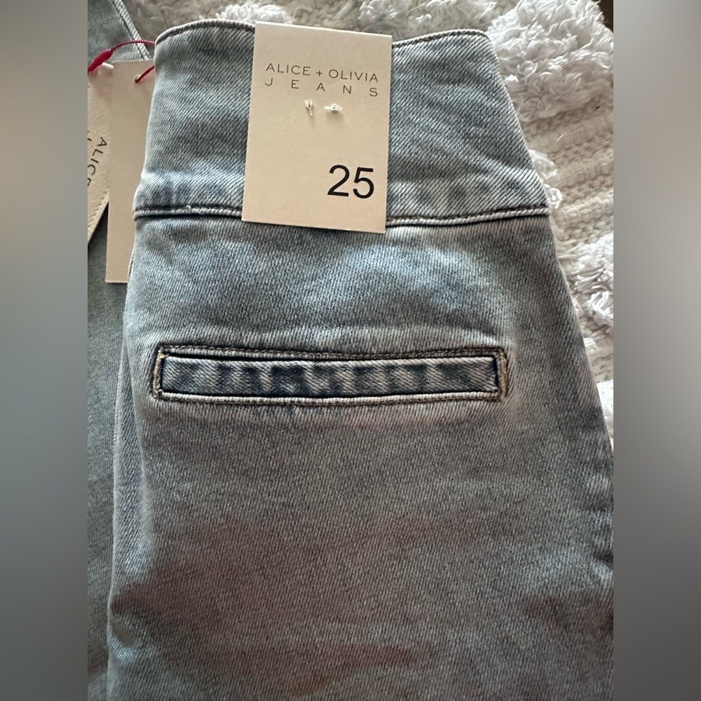 Alice + Olivia Light Blue Flare Jeans - Picture 2 of 8